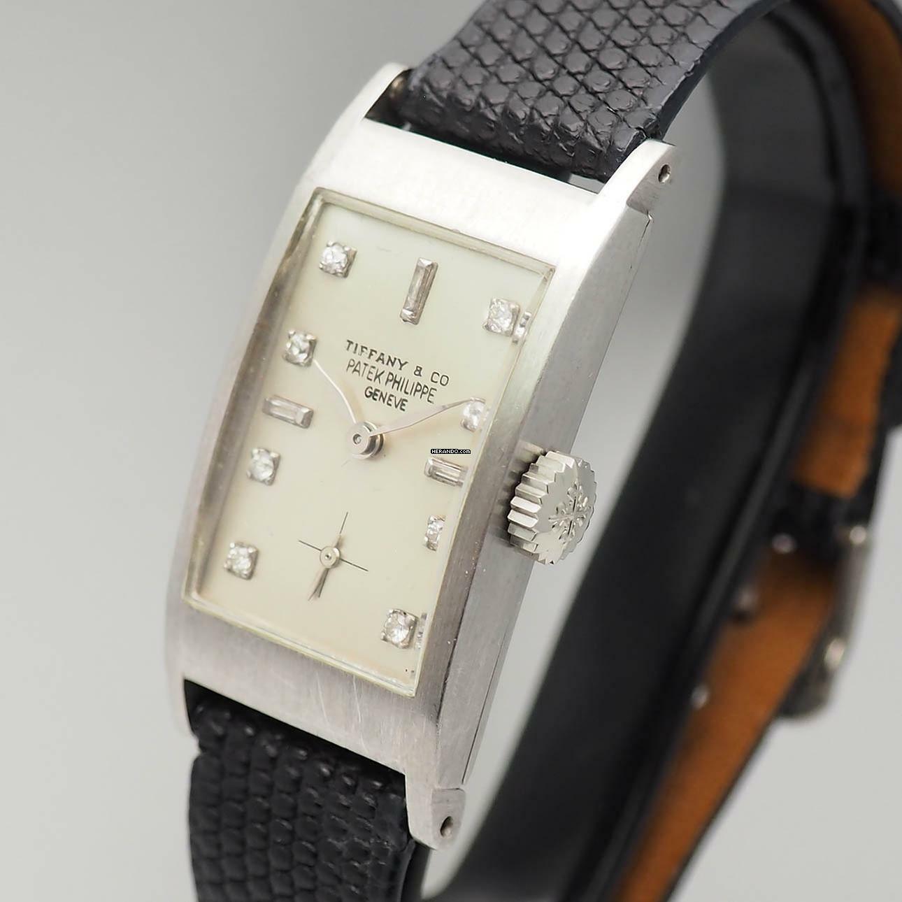 Thumbnail von Patek Philippe Rectangular 425 Platinum Diamonds </h1>