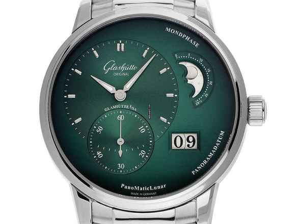  Glashütte Original PanoMaticLunar Panoramadatum Ref.1-90-02-13-32-70 2023 Full Set Ungetragen 