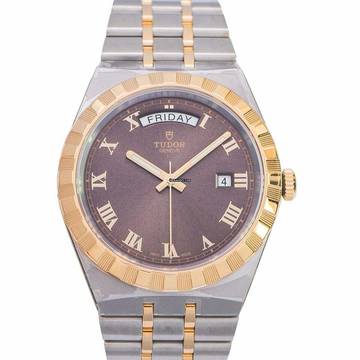  Tudor Royal 28603-0007 - TUDOR Royal Chocolate Brown Dial Stainless Steel and Yellow Gold Watch </h1> 