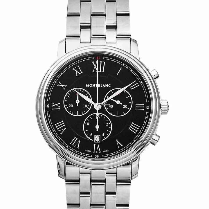  Montblanc Tradition 117048 - Tradition Quartz Black Dial Stainless Steel Men's Watch </h1> 