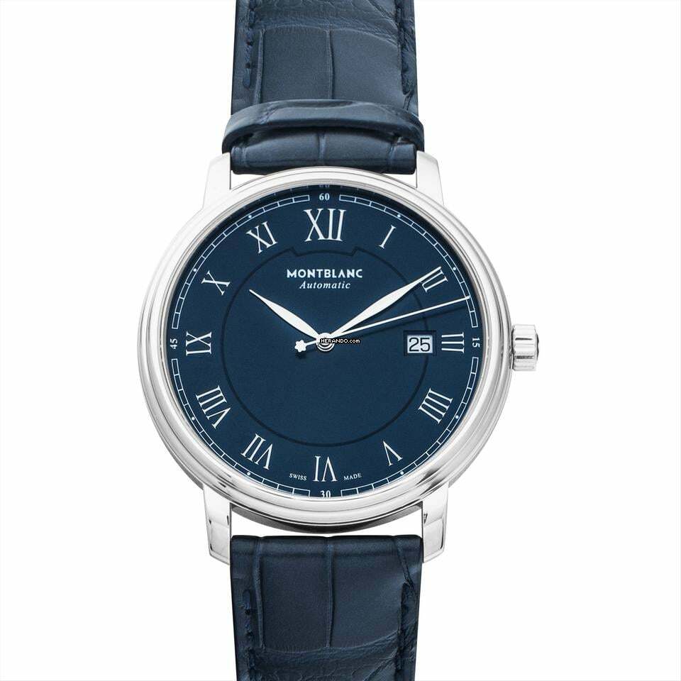  Montblanc Tradition 117829 - Tradition Automatic Blue Dial Stainless Steel Men's Watch </h1> 