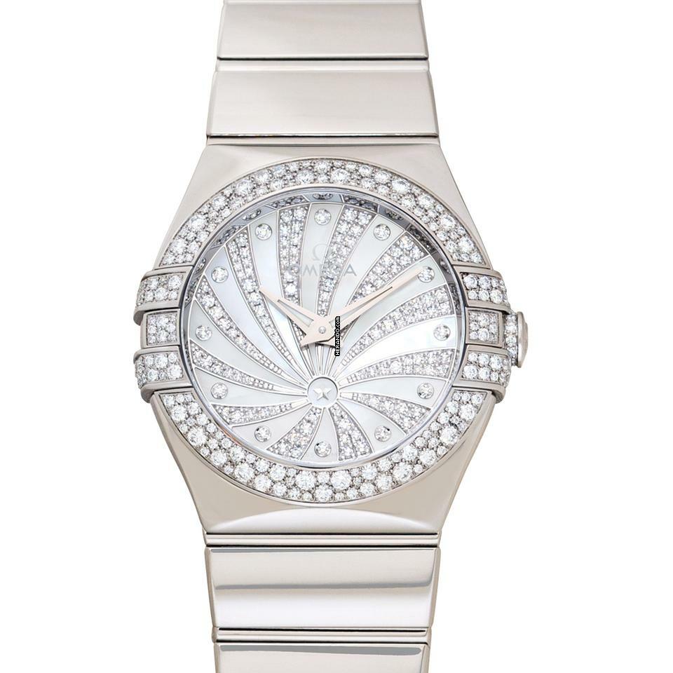 Omega Constellation Quartz 123.55.27.60.55.014 - Constellation Quartz White Dial 18kt White Gold Ladies Watch </h1>