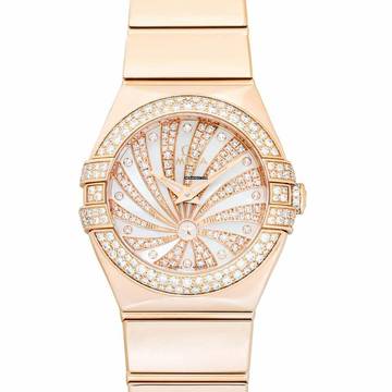  Omega Constellation Quartz 123.55.24.60.55.013 - Constellation Quartz White Dial 18kt Rose Gold Ladies Watch </h1> 