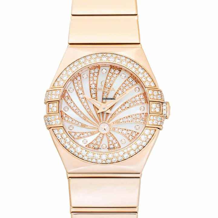  Omega Constellation Quartz 123.55.24.60.55.013 - Constellation Quartz White Dial 18kt Rose Gold Ladies Watch </h1> 