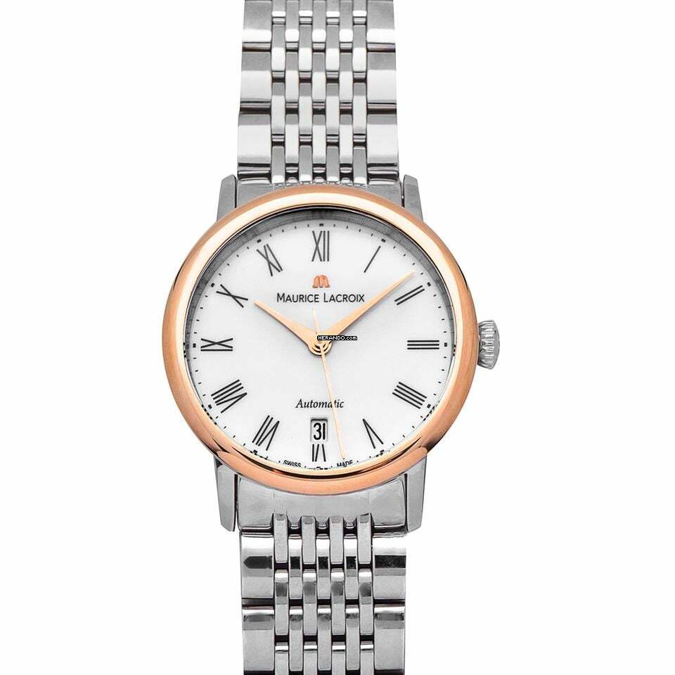  Maurice Lacroix Les Classiques Tradition LC6063-PS102-110 - Les Classiques Automatic Silver Dial 18kt Rose Gold Ladies Watch </h1> 