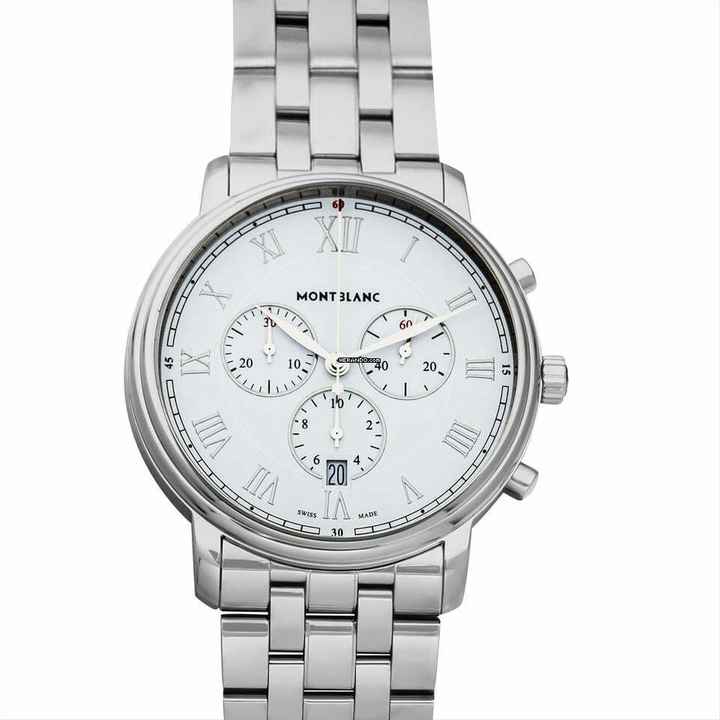  Montblanc Tradition 114340 - Tradition Quartz White Dial Stainless Steel Men's Watch </h1> 