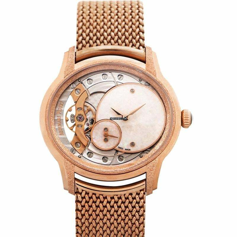  Audemars Piguet Millenary Ladies 77244OR.GG.1272OR.01 - Millenary Hand Wind White Dial 18kt Rose Gold Ladies Watch </h1> 