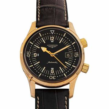 Longines Legend Diver L36748500 - Longines Heritage Automatic Black Dial 18kt Rose Gold Men's Watch </h1> 