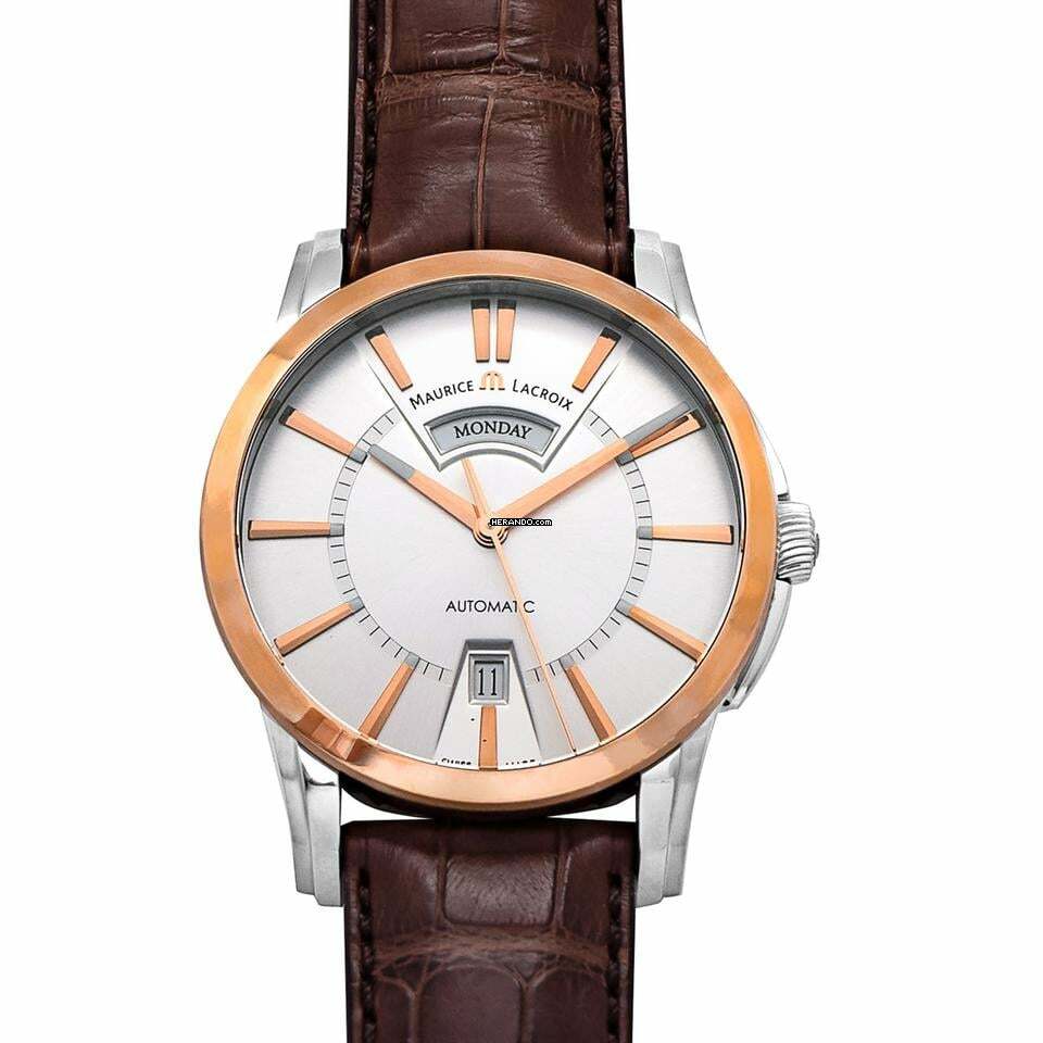  Maurice Lacroix Pontos Day Date PT6158-PS101-13E - Pontos Automatic Silver-tone Dial 18kt Rose Gold Men's Watch </h1> 