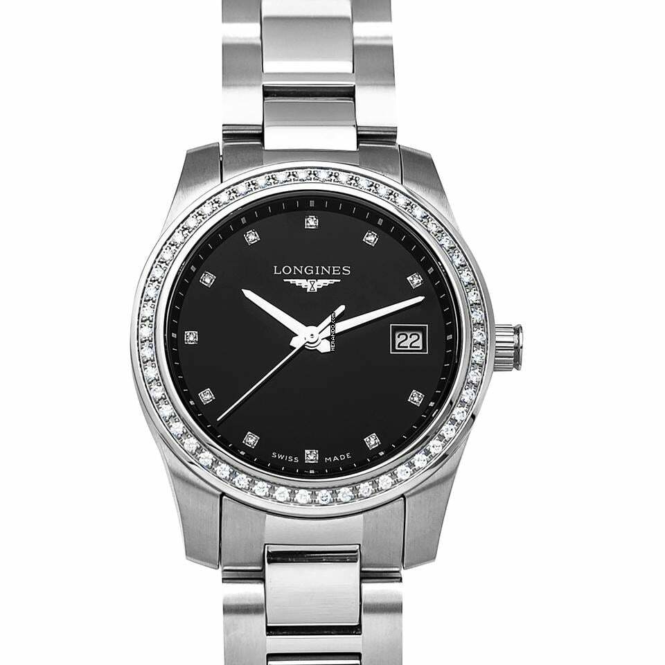 Longines L34000576 - HydroConquest Quartz Black Dial Stainless Steel Ladies Watch </h1>