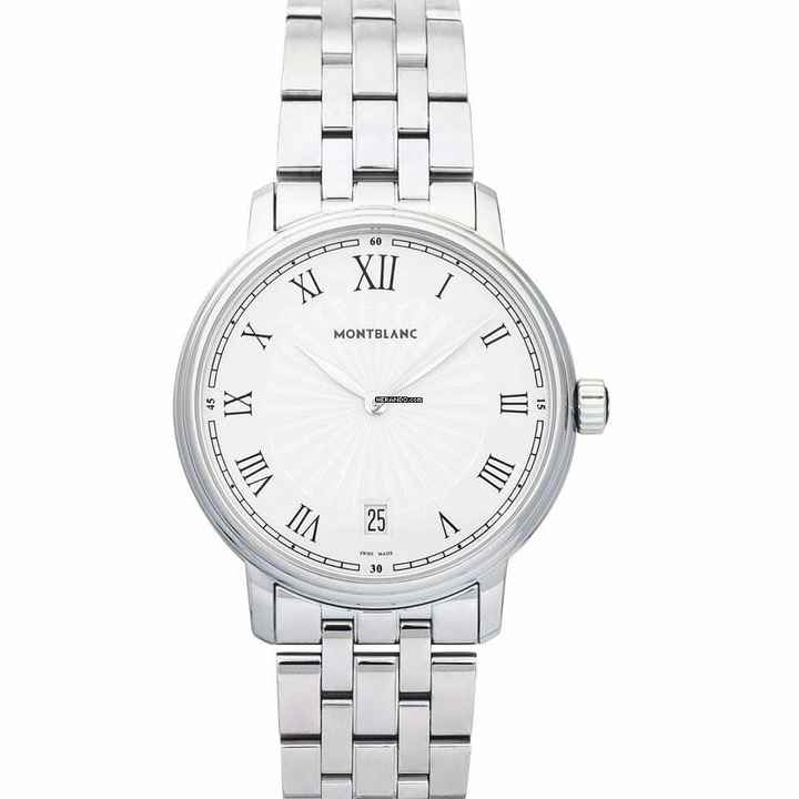  Montblanc Tradition 112636 - Tradition Quartz White Dial Stainless Steel Men's Watch </h1> 