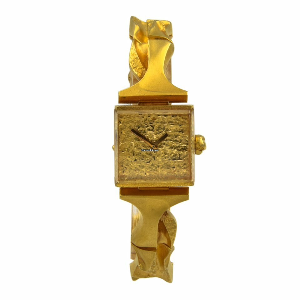 Lapponia Handaufzug 750 Gelbgold Revision 20x20 mm Mineralglas Vintage