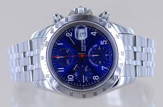 Thumbnail von Tudor Prince Date Chronograph blue arabic Dial 79280P Klassiker blau rar Stahlband </h1>