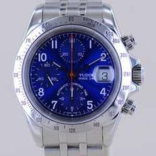 Thumbnail von Tudor Prince Date Chronograph blue arabic Dial 79280P Klassiker blau rar Stahlband </h1>
