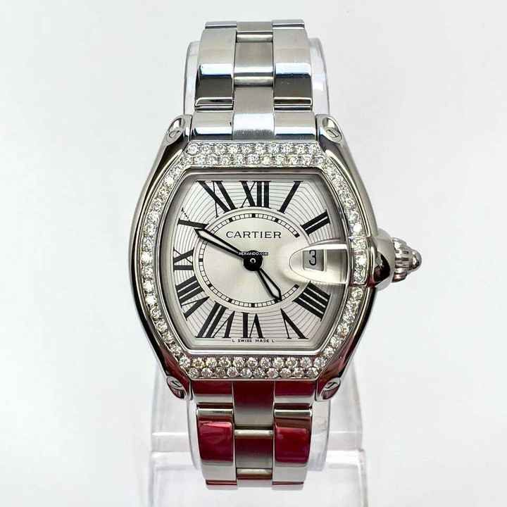  Cartier Roadster Quartz 31mm Steel 0.75TCW DIAMOND Watch </h1> 