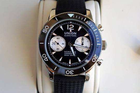  Union Glashütte Noramis Chronograph Sport Chronograph Blue NEW FULL SET  