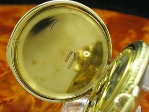 Thumbnail von Eterna Open Face 14kt 585 Gold Taschenuhr Chronometer / Kaliber 301 </h1>