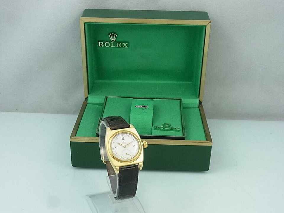  Rolex Oyster Bubble Black 18k/750 Gold Handaufzug Kl. Sekunde Vintage Herrenuhr </h1> 