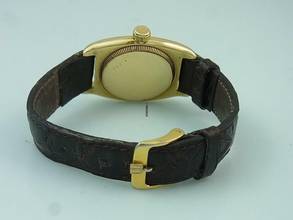 Thumbnail von Rolex Oyster Bubble Black 18k/750 Gold Handaufzug Kl. Sekunde Vintage Herrenuhr </h1>