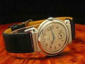 Thumbnail von Omega Kuhhorn Edelstahl Handaufzug Herrenuhr Von Ca. 1935 / Kaliber 26.5s0b T2 </h1>