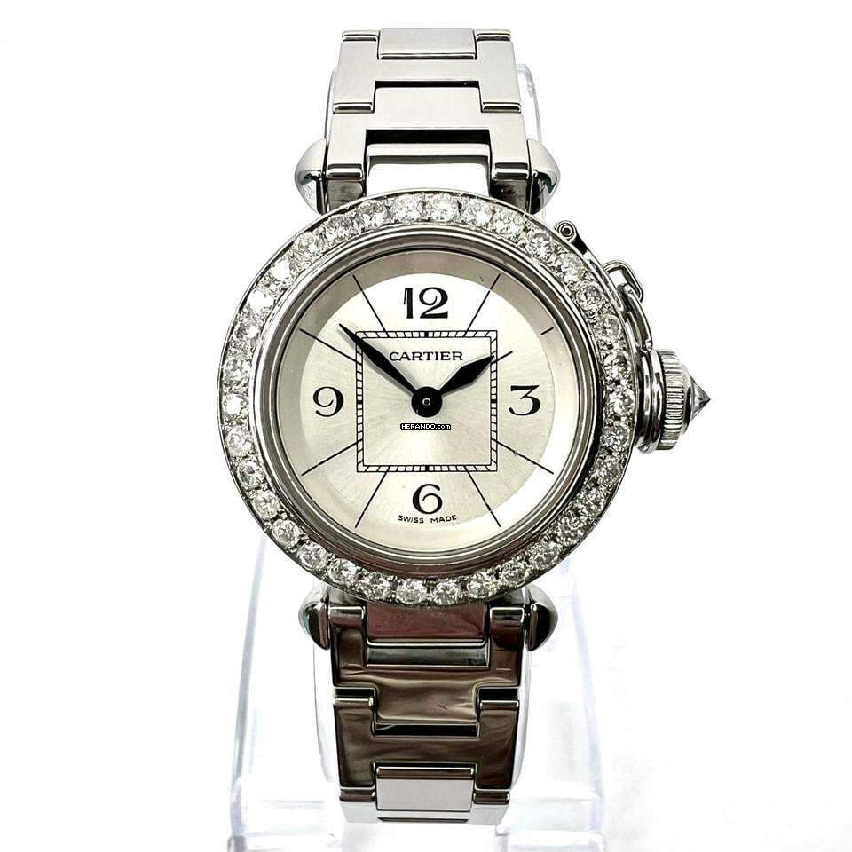 Cartier Pasha Quartz 26mm Steel 1.36TCW DIAMOND Watch </h1>