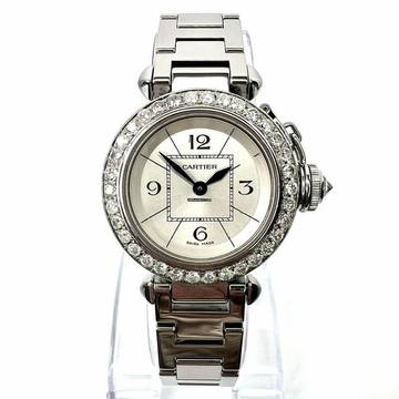  Cartier Pasha Quartz 26mm Steel 1.36TCW DIAMOND Watch </h1> 
