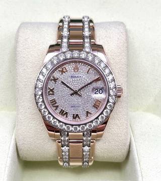  Rolex Lady-Datejust Pearlmaster Rosegold Factory/Orig. Diamond Setting 34mm Box+Papers like NEW </h1> 