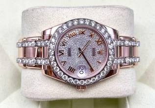 Thumbnail von Rolex Lady-Datejust Pearlmaster Rosegold Factory/Orig. Diamond Setting 34mm Box+Papers like NEW </h1>