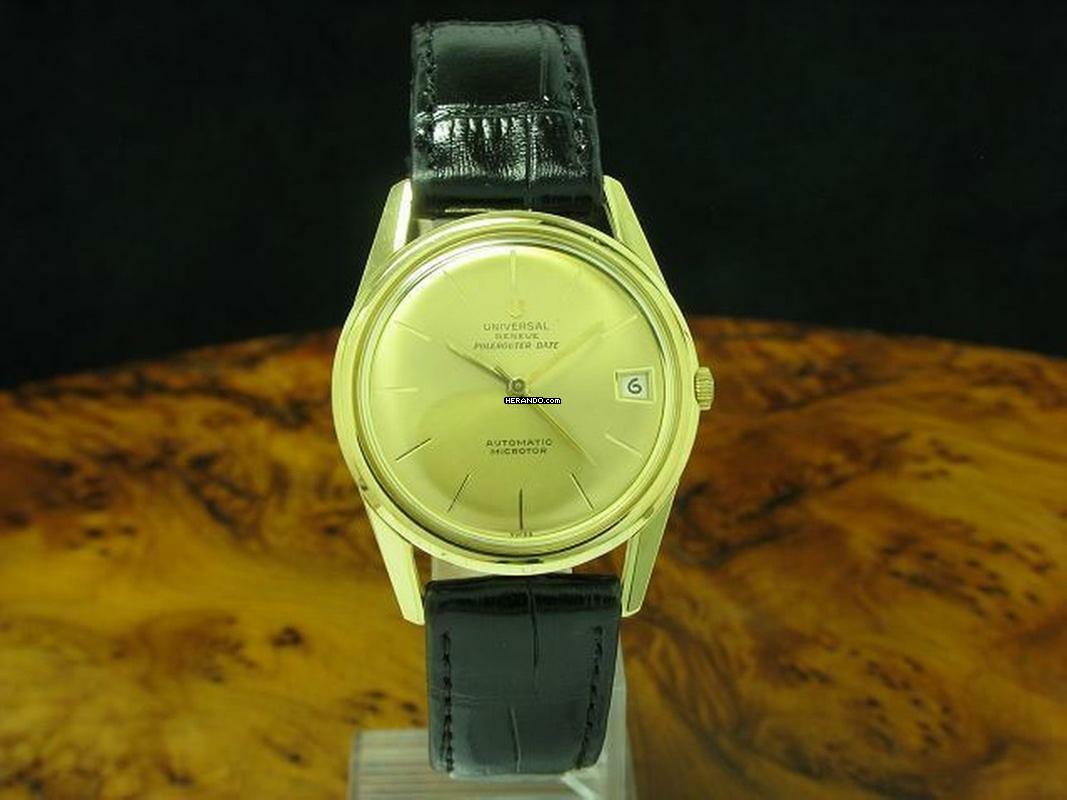  Universal Genève Polerouter Date 18kt 750 Gold Automatik Herrenuhr / Ref104602/1 </h1> 