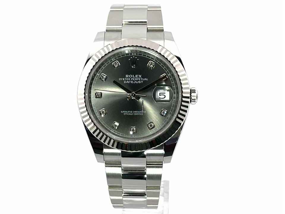  Rolex Datejust 41 Edelstahl Weißgold 126334 Rhodium Diamant </h1> 