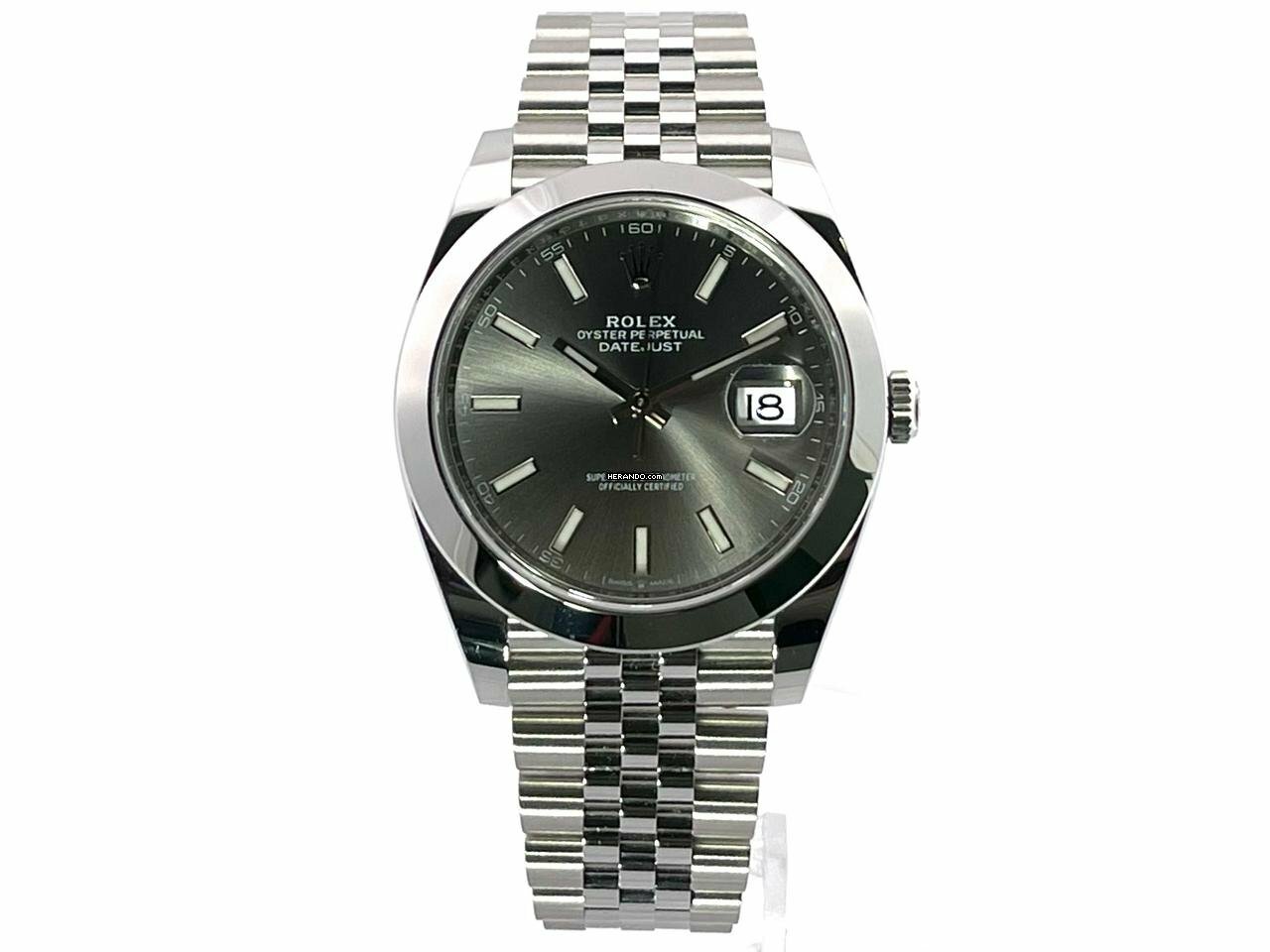  Rolex Datejust 41 Ref. 126300 Edelstahl Rhodium Index Jubile-Band </h1> 