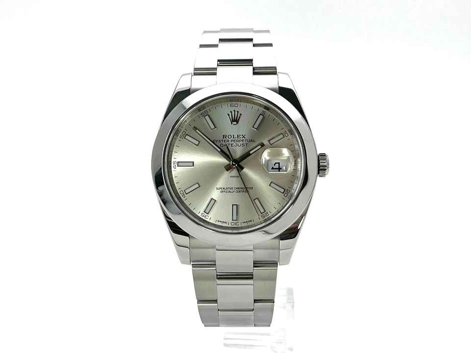  Rolex Datejust 41 Ref. 126300 Edelstahl Silber Index Oyster-Band  