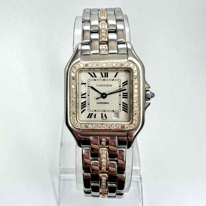  Cartier Panthère Quartz 27mm 1 Row Gold 0.78TCW Diamond Watch </h1> 