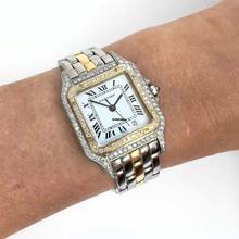 Thumbnail von Cartier Panthère 27mm 1 Row Gold Quartz ~1.16TCW DIAMOND Watch </h1>