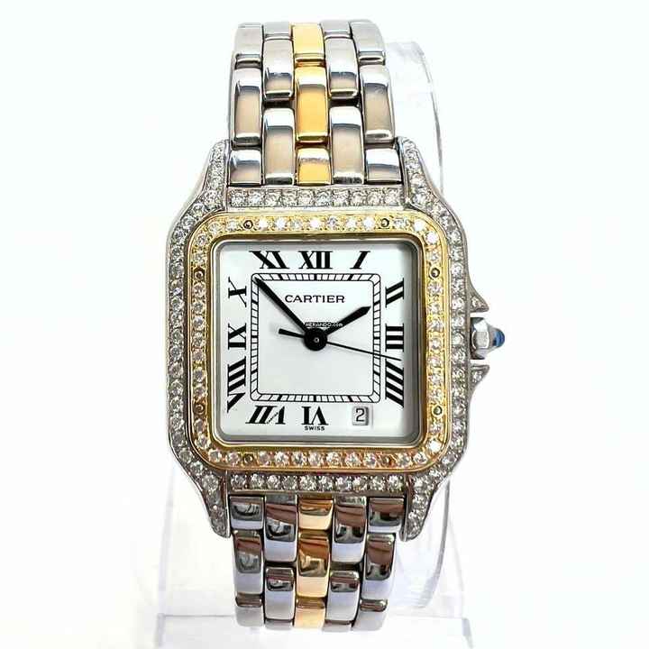  Cartier Panthère 27mm 1 Row Gold Quartz ~1.16TCW DIAMOND Watch </h1> 