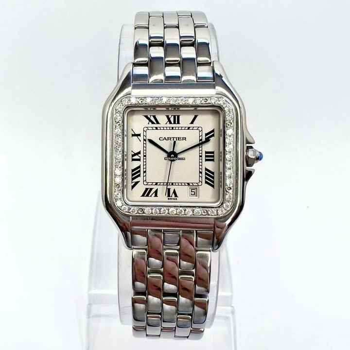  Cartier Panthère 27mm Steel Watch 0.48TCW Diamond Watch </h1> 