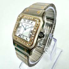 Thumbnail von Cartier Santos Galbée 29mm Quartz 2 Tone 0.85TCW Diamond Watch </h1>