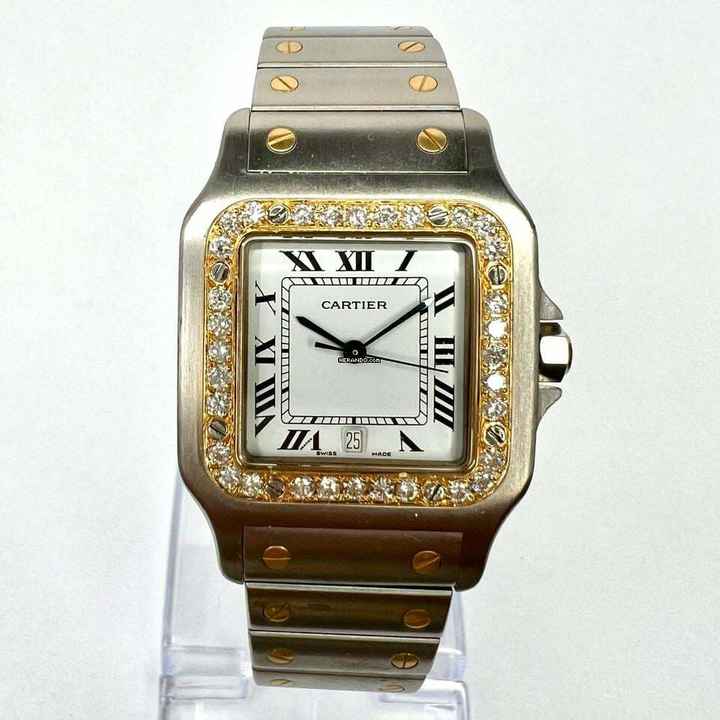 Cartier Santos Galbée 29mm Quartz 2 Tone 0.85TCW Diamond Watch </h1> 