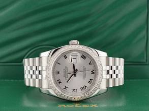 Thumbnail von Rolex Datejust 36 116234 Silver Roman Dial With After Diamonds Bezel - Full Set 36mm </h1>