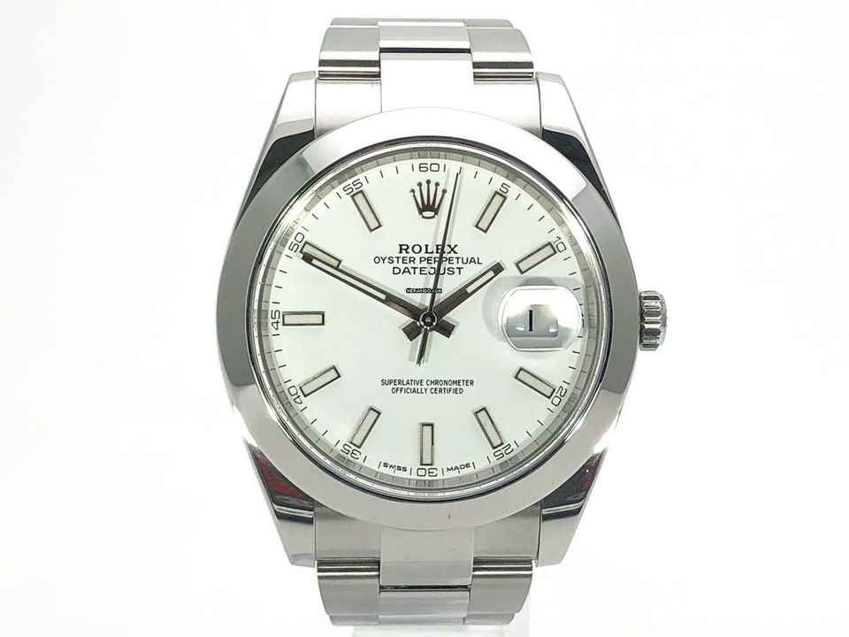  Rolex Datejust 41 Ref. 126300 Edelstahl Weiß Index Oyster-Band  