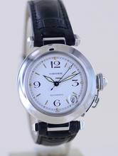 Thumbnail von Cartier Pasha C Date Automatic Stahl Klassiker Luxusuhr white arabic dial 35mm rar </h1>