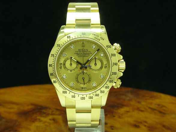  Rolex Daytona Cosmograph 18kt Gold Automatic Herrenuhr / Diamond Dial / 116528h </h1> 