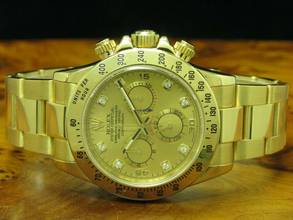 Thumbnail von Rolex Daytona Cosmograph 18kt Gold Automatic Herrenuhr / Diamond Dial / 116528h </h1>