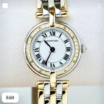  Cartier Panthère VENDOME 24mm Quartz 3 Row Gold 0.30TCW Diamond Watch </h1> 