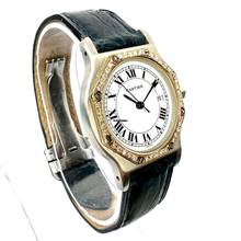 Thumbnail von Cartier Santos OCTAGON 31mm Quartz 2 Tone 0.38TCW Diamond Watch  </h1>