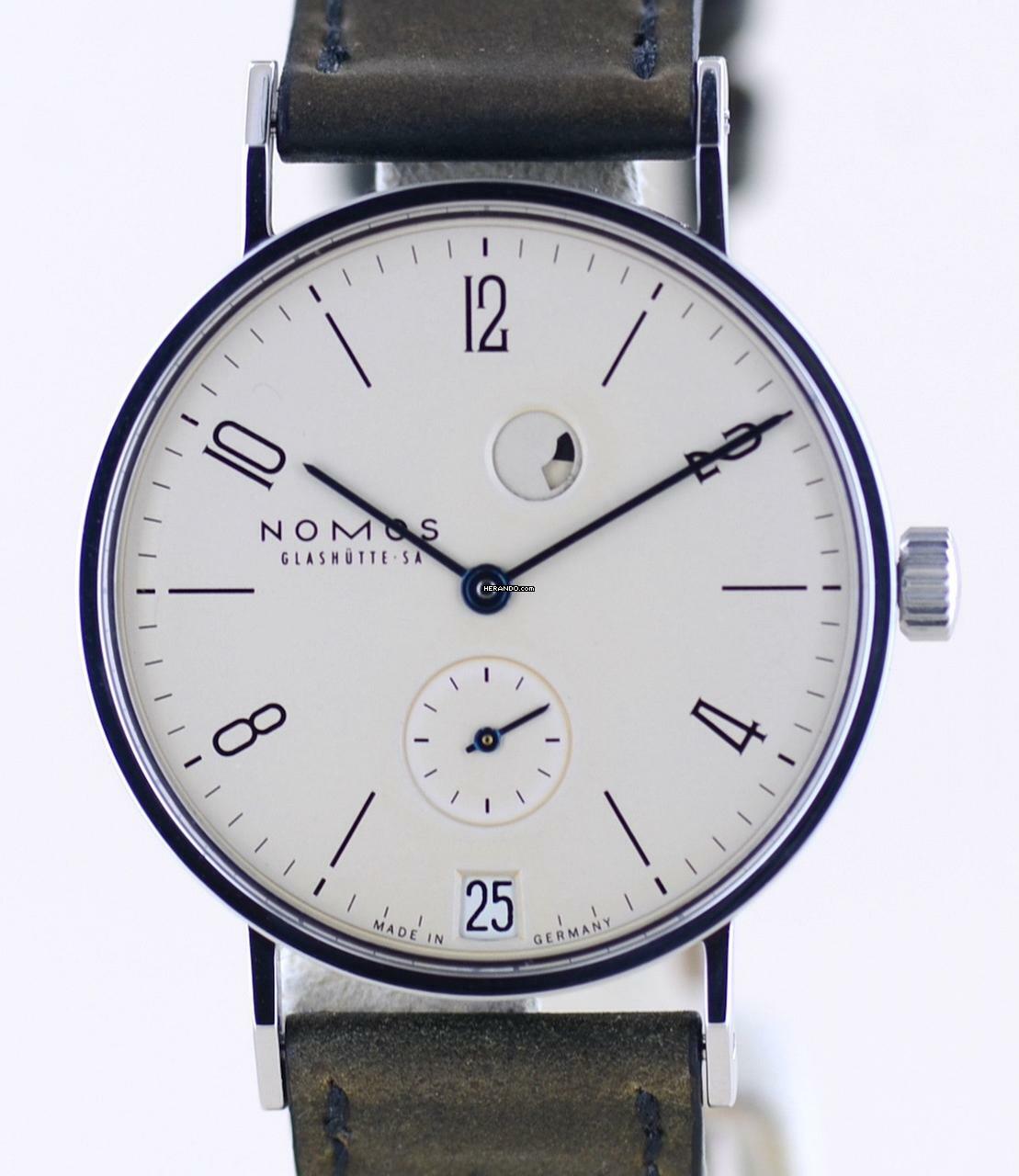  NOMOS Tangente Gangreserve Datum schwarze Gangreserve 35 Peseux Cream Dial rar </h1> 