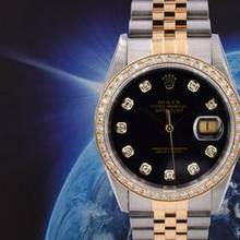 Thumbnail von Rolex Datejust 36 16233 Black Dial With Big Diamonds & After Diamonds Bezel - Full Set 36mm
