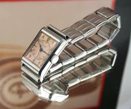 Thumbnail von Longines Rare Vintage Steel Tank Pink Medicus Dial Extract </h1>