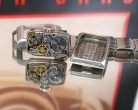 Thumbnail von Longines Rare Vintage Steel Tank Pink Medicus Dial Extract </h1>