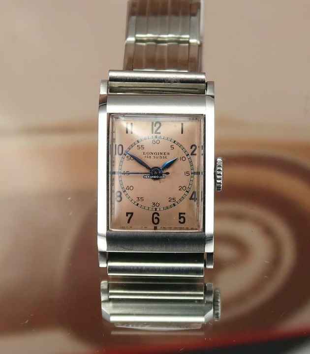  Longines Rare Vintage Steel Tank Pink Medicus Dial Extract </h1> 